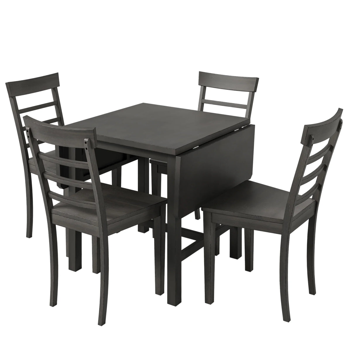 5-Piece Wood Drop Leaf Dining Table Set with 4 Chairs O22245