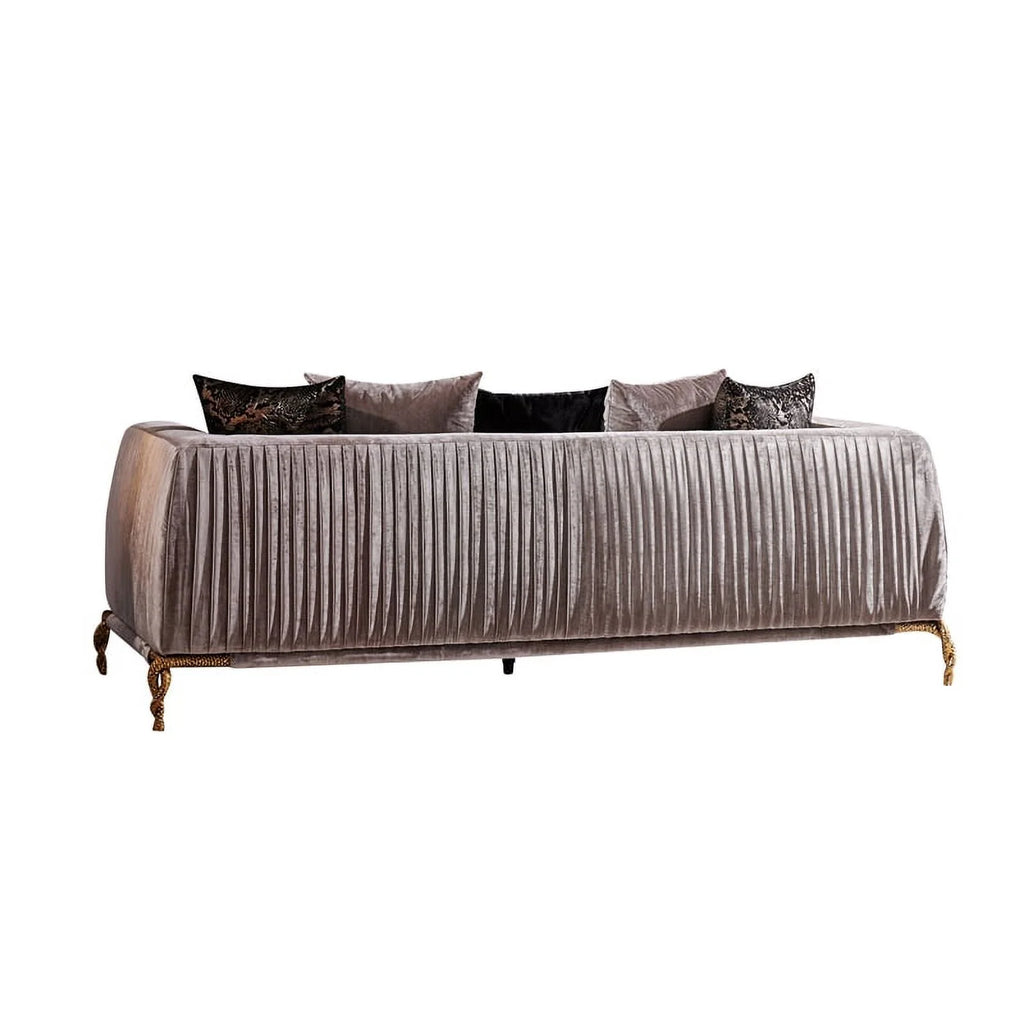 Ivory and Black Upholstered 3 PC Sofa Set S431