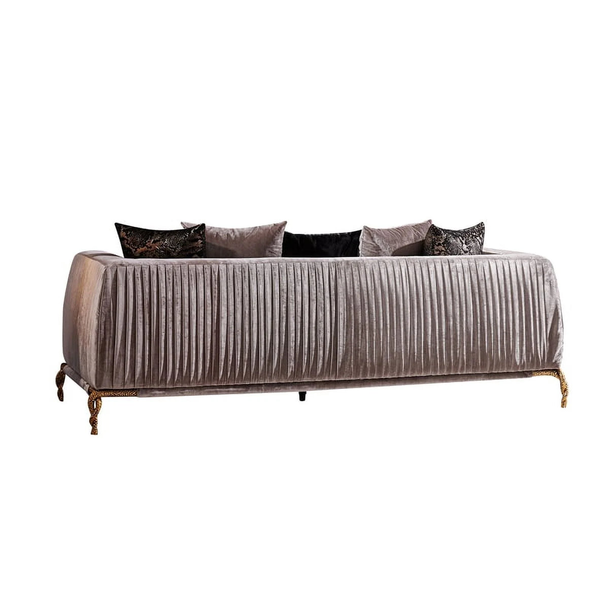 Ivory and Black Upholstered 3 PC Sofa Set S431