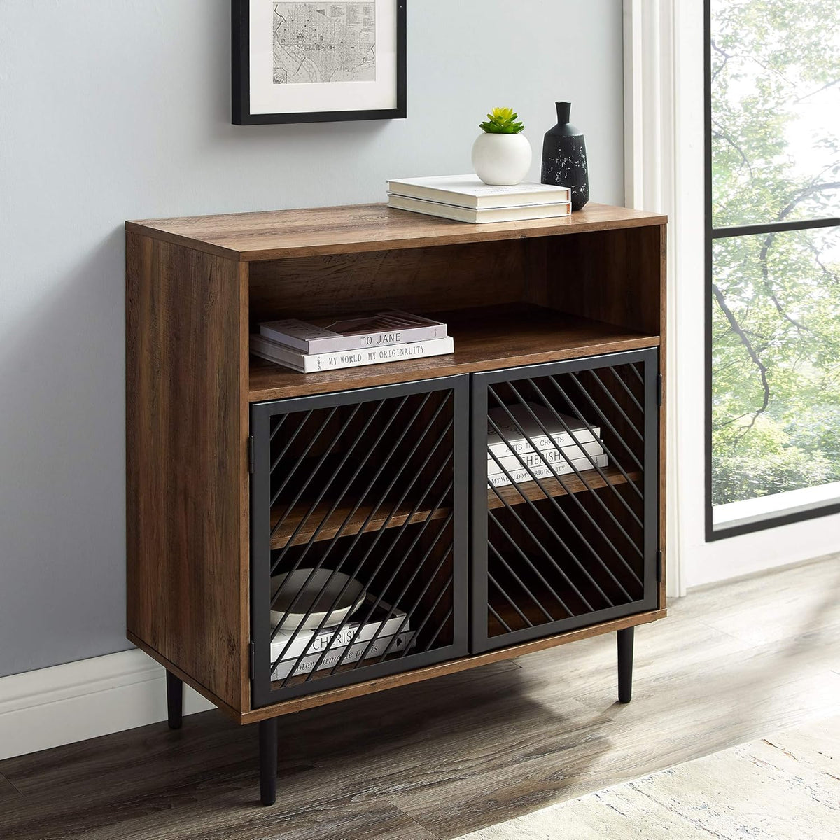 Rustic Oak Wood Kitchen Buffet Cabinet E23792