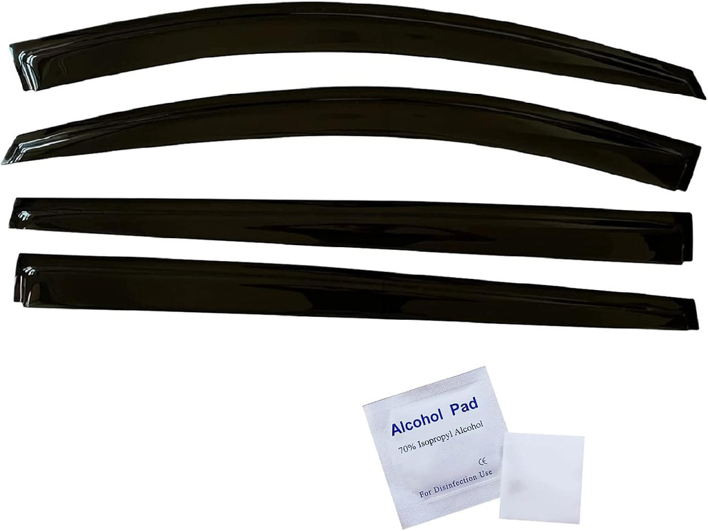 Smoke Tinted Tape-On Side Window Vent Visor Deflectors Rain Guards Pack of 2 C8932