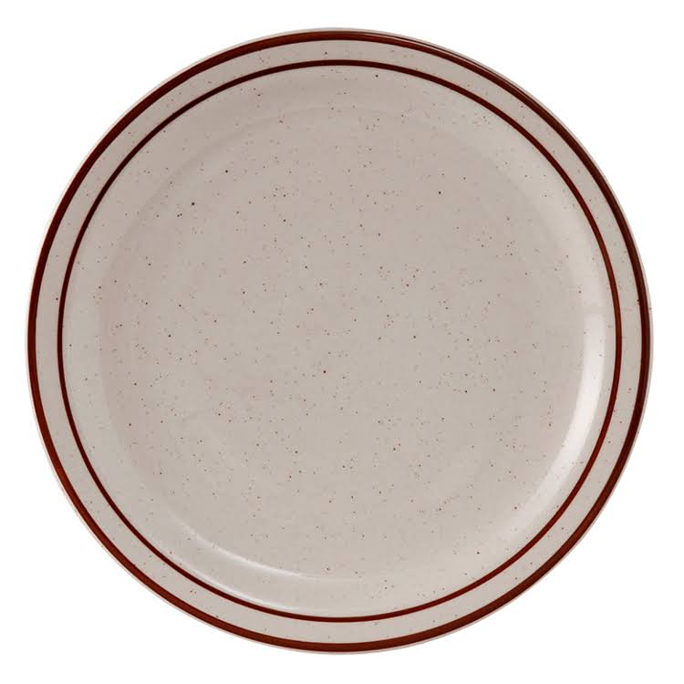 White with Brown Speckle 9 in. Plate A344