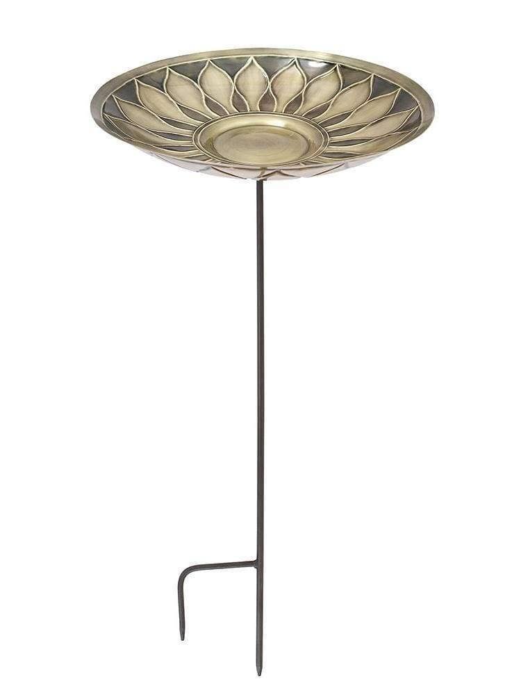 Brass Birdbath with Stake X6052