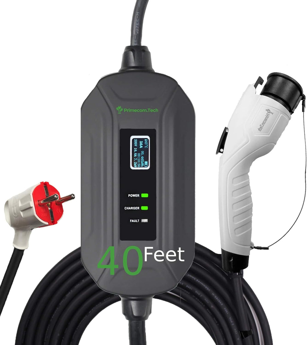 Portable Level 2 Electric Vehicle Charger, 16Amp, 50 Feet V26481