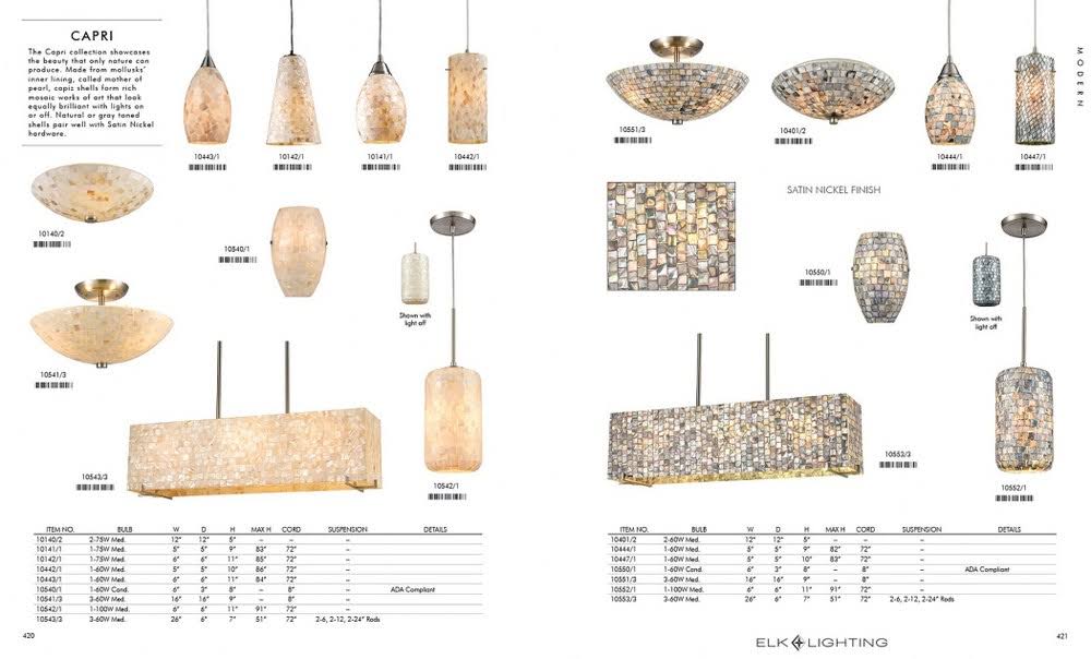 2 Light Flush Gray Capiz Shells Satin Nickel Hardware S13078