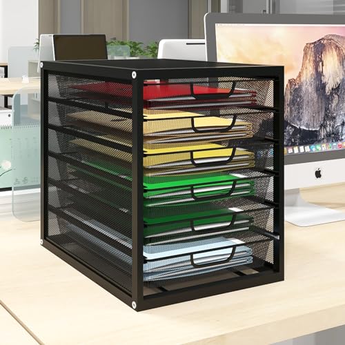 Black Mesh Desk Organizer with 4 Tier Sliding Drawers G59981