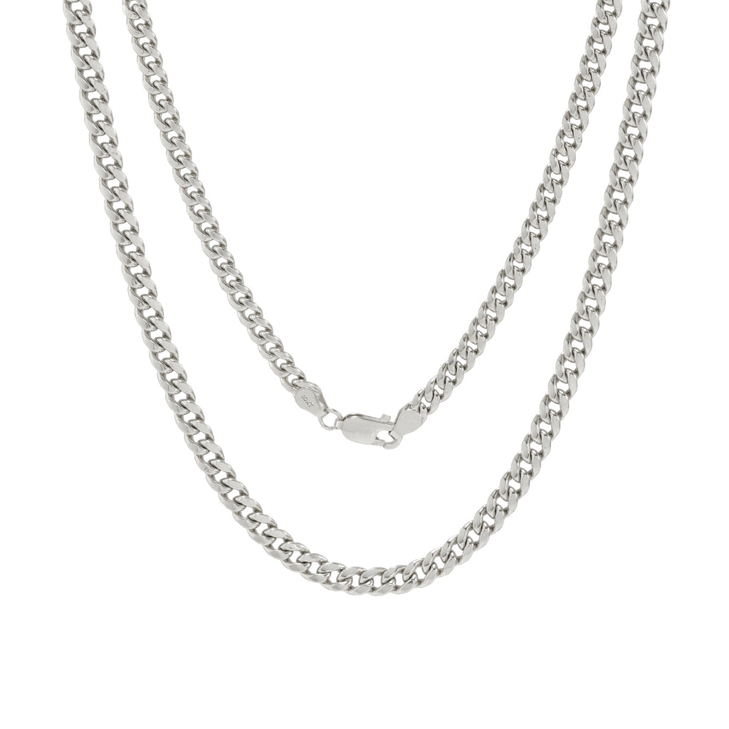 10k White Gold Miami Cuban Link Chain Necklace 16" - 30" C97389