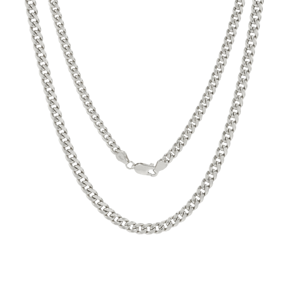 10k White Gold Miami Cuban Link Chain Necklace 16" - 30" C97389