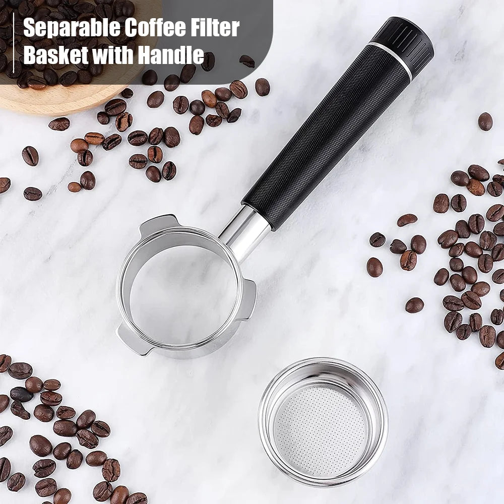 2 in 1 Coffee Tamper Set with Curved Base, Magnetic Distributor, Stainless Steel, 54mm Portafilter B6545