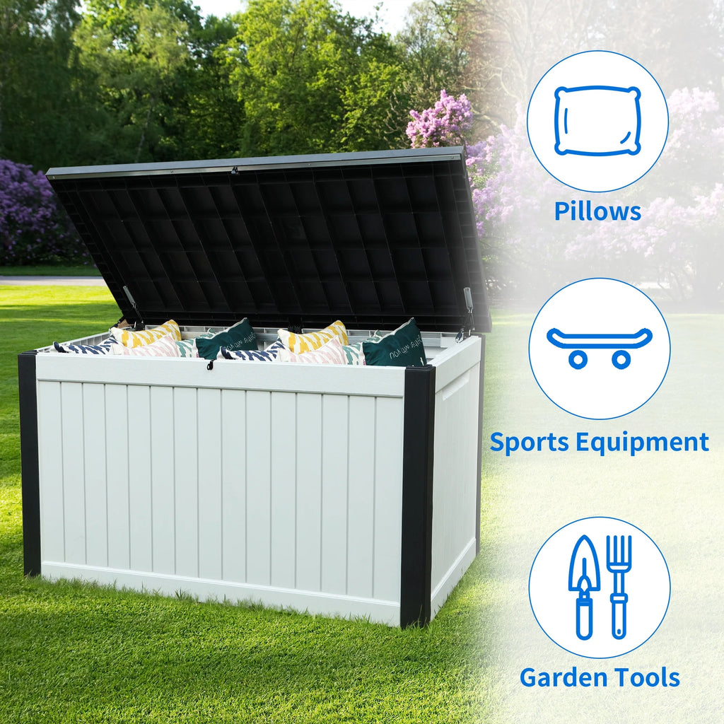 230 Gallon Weatherproof Resin Outdoor Storage Deck Box H744