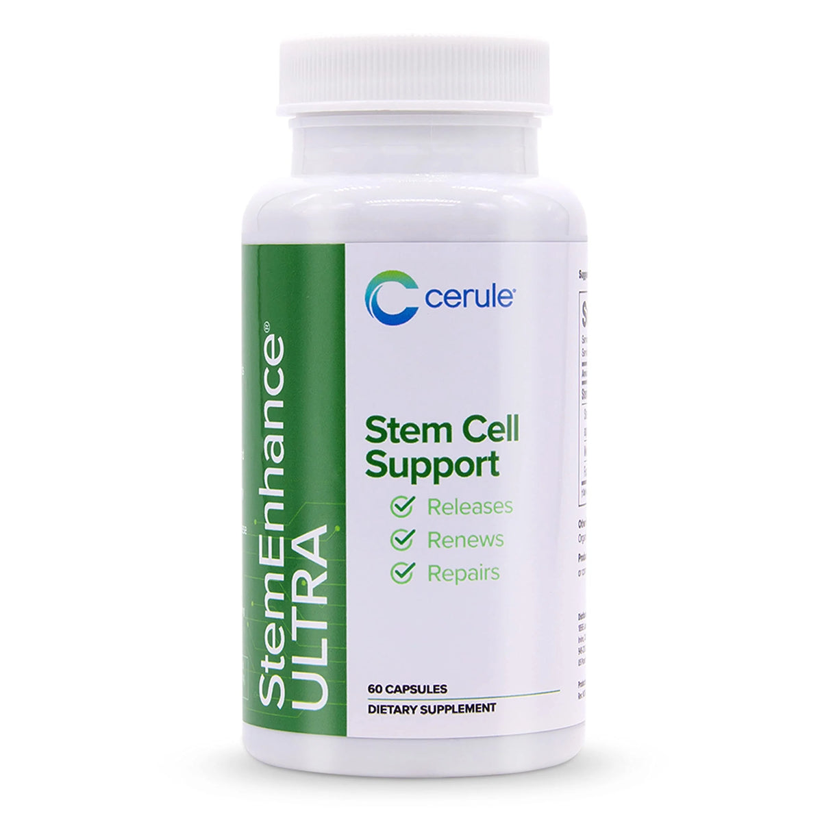 Cerule StemEnhance Ultra Stem Cell Support Supplement with Extracts from Freshwater Microalgae and Marine Macroalgae to Help Increase Circulating Adult Stem Cells and Promote Healing - Kansas Nuitrition - HNZSDS I97263