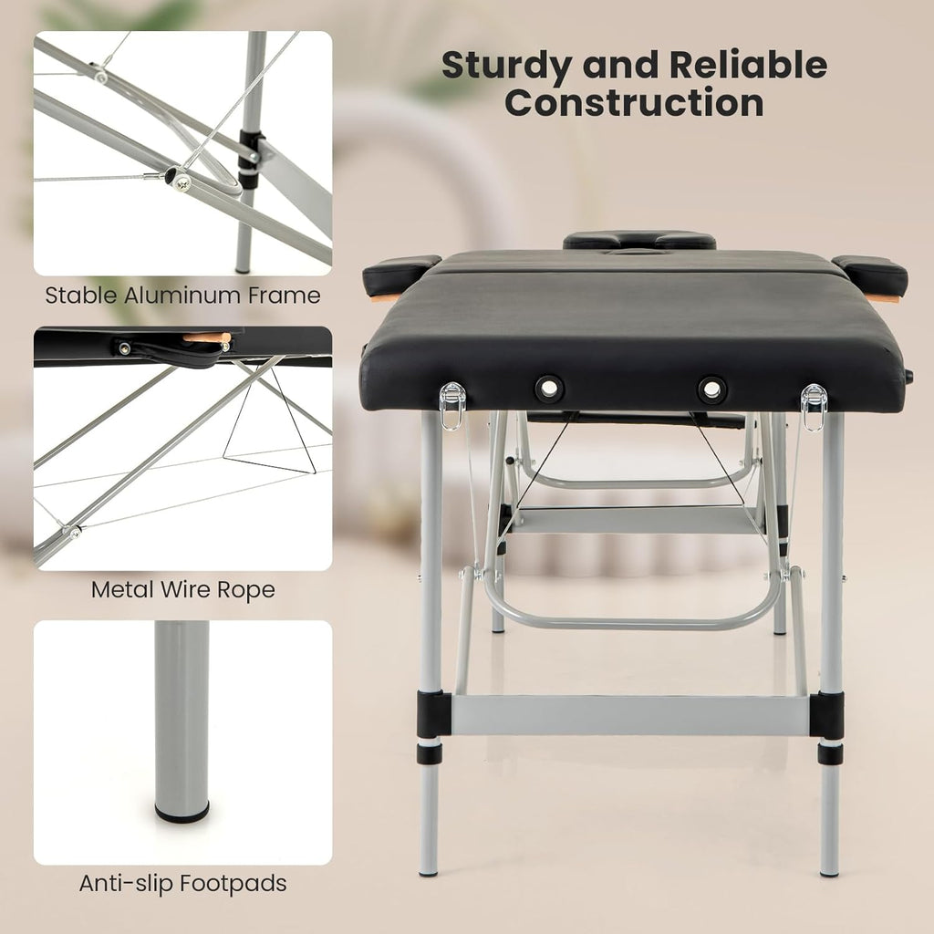 Black Portable Massage Table with Carrying Bag R878700