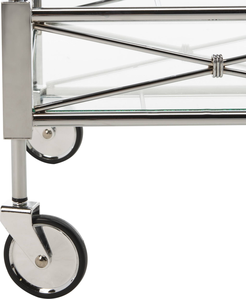 Chrome 2 Tier Rectangle Bar Cart G150