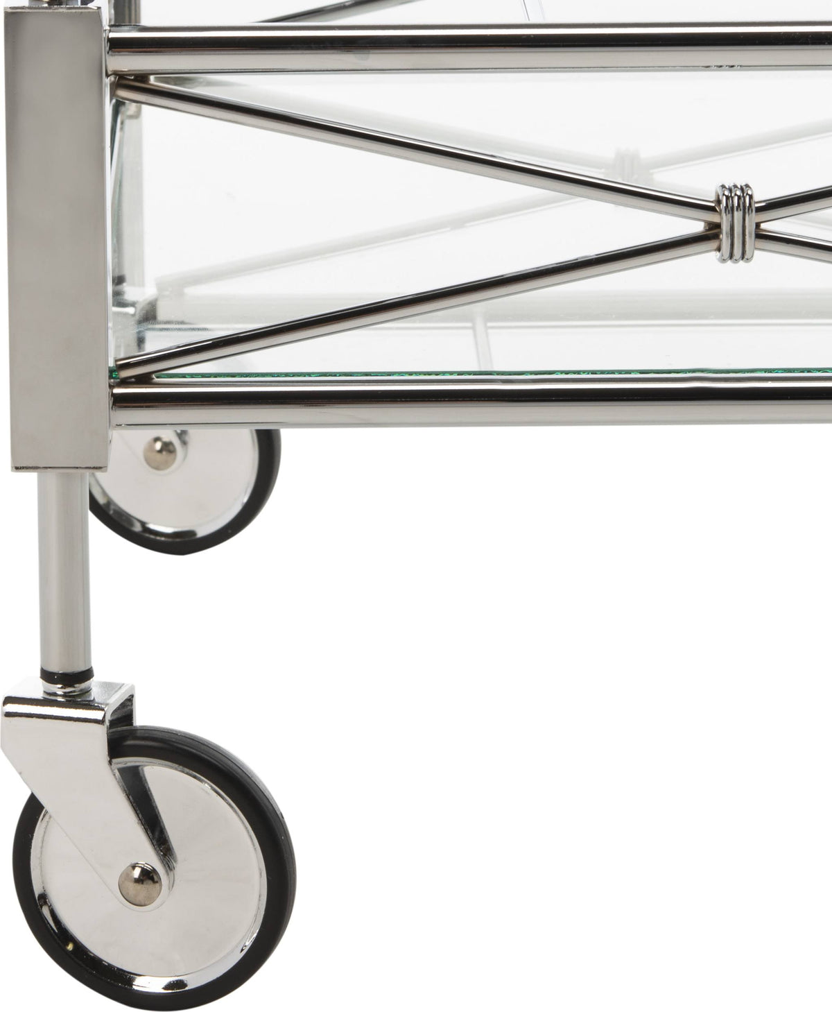 Chrome 2 Tier Rectangle Bar Cart G150