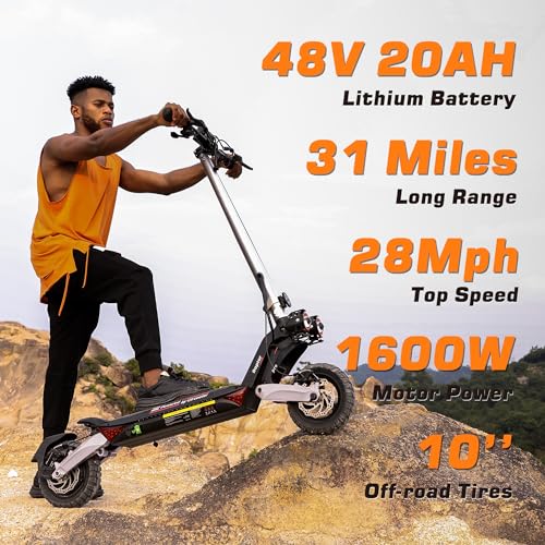 Electric Scooter with 800W Motor, 10'' Off Road Tires, Turn Signals & Storage Bag Z509270