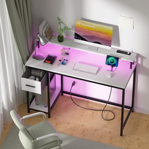 Walnut Computer Desk with Drawers 47 inch R50096