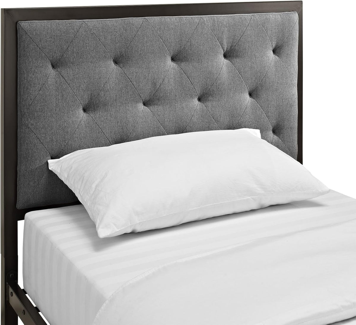 Twin Size Grey Fabric Bed Frame P31104