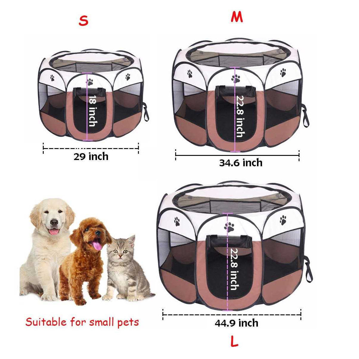 Portable Pet Playpen Foldable Dog Kennel Z789385
