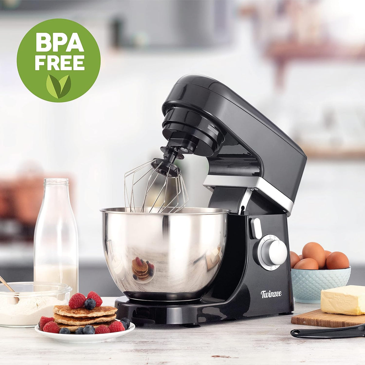 Electric Stand Mixer with Tilt Head, 600 W, 6-Speed, 3 Attachments E2714