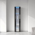 4-Tier Wooden Bookshelf Bookcase with Adjustable Shelves and LED Light U194