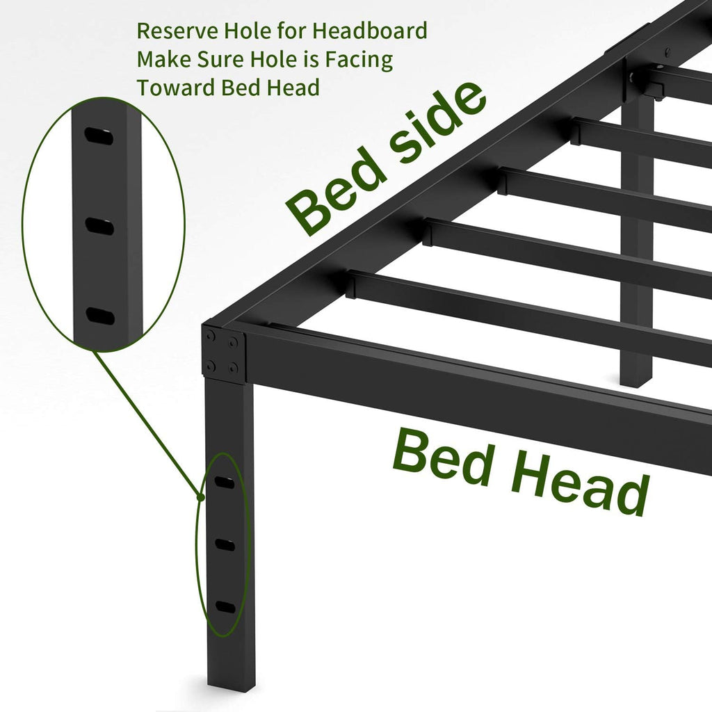 18 Inch Metal Platform Bed Frame with Steel Slats Q785