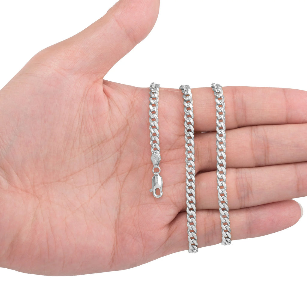 10k White Gold Miami Cuban Link Chain Necklace 16" - 30" C97389