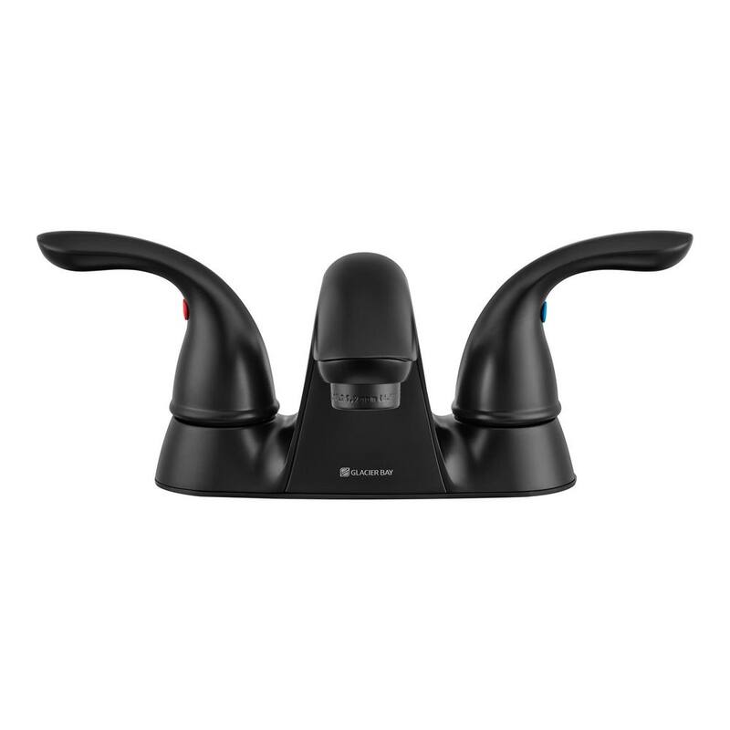 4 in. Centerset Double-Handle Bathroom Faucet in Matte Black K98767