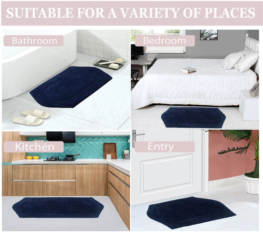 100% Cotton Non-Slip Machine Wash Bath Rug M543