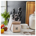 7 Pc Knife Set with White Rubberwood Block D35993