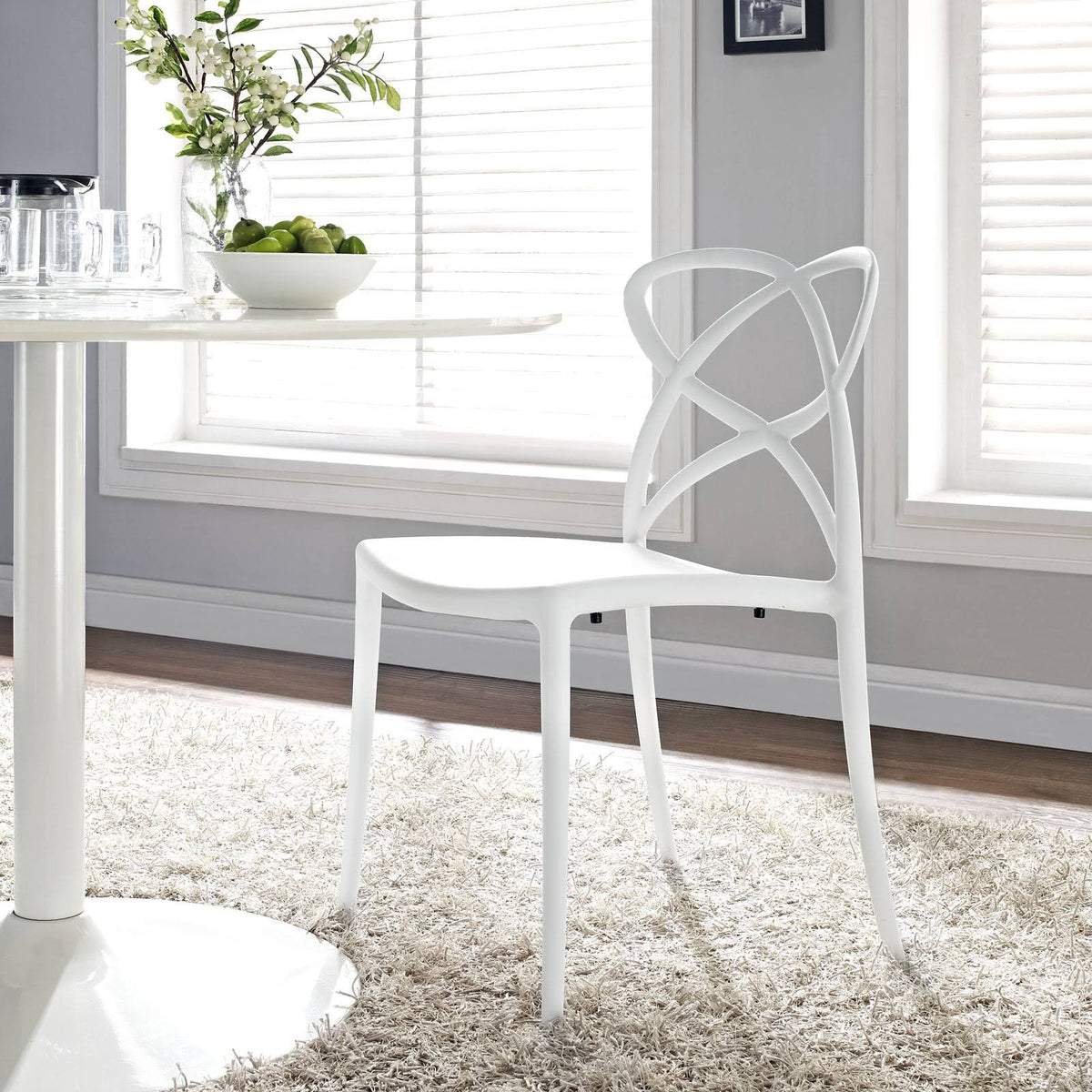 White Dining Side Chair Y9004