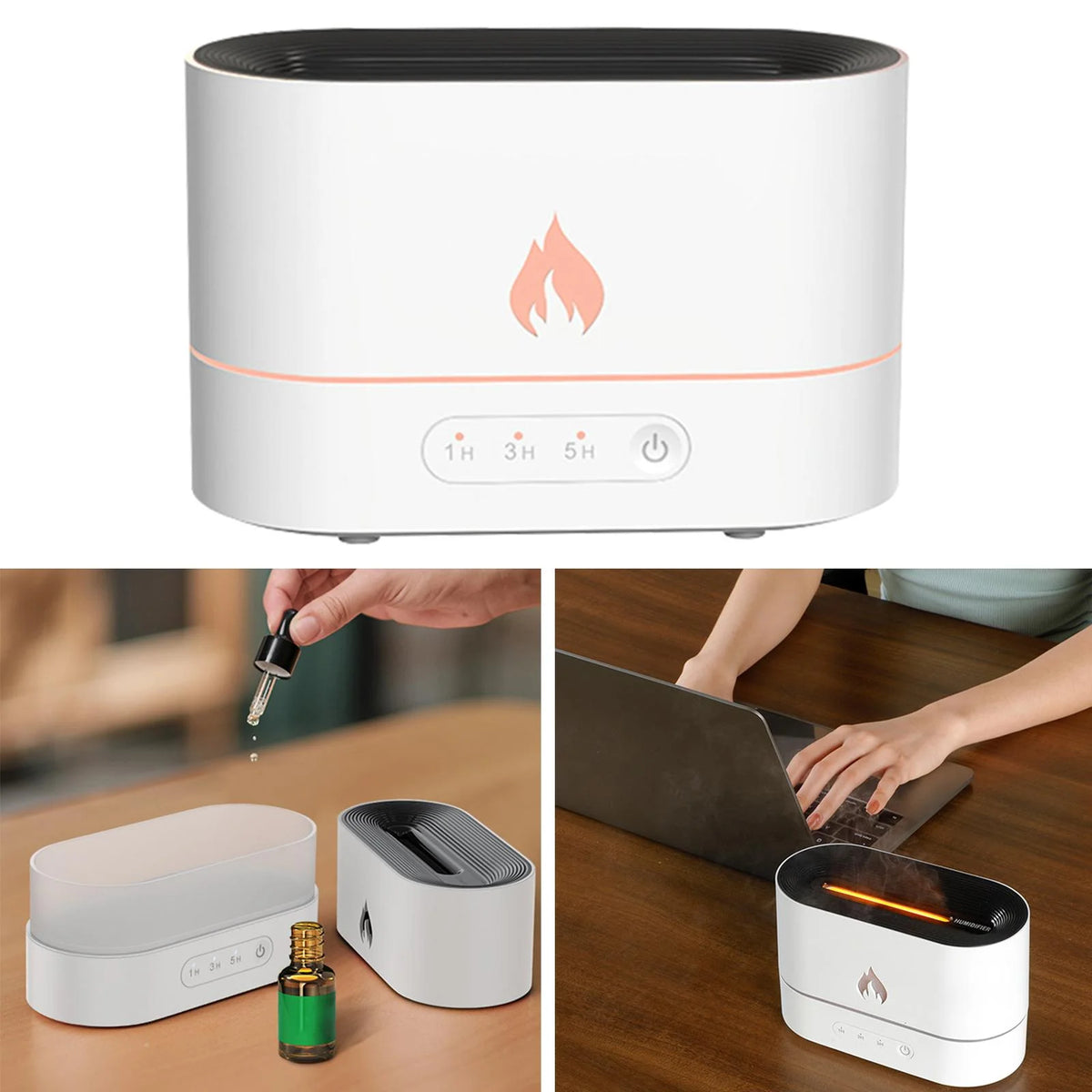 White Portable Air Humidifier Essential Oil Diffuser W72175