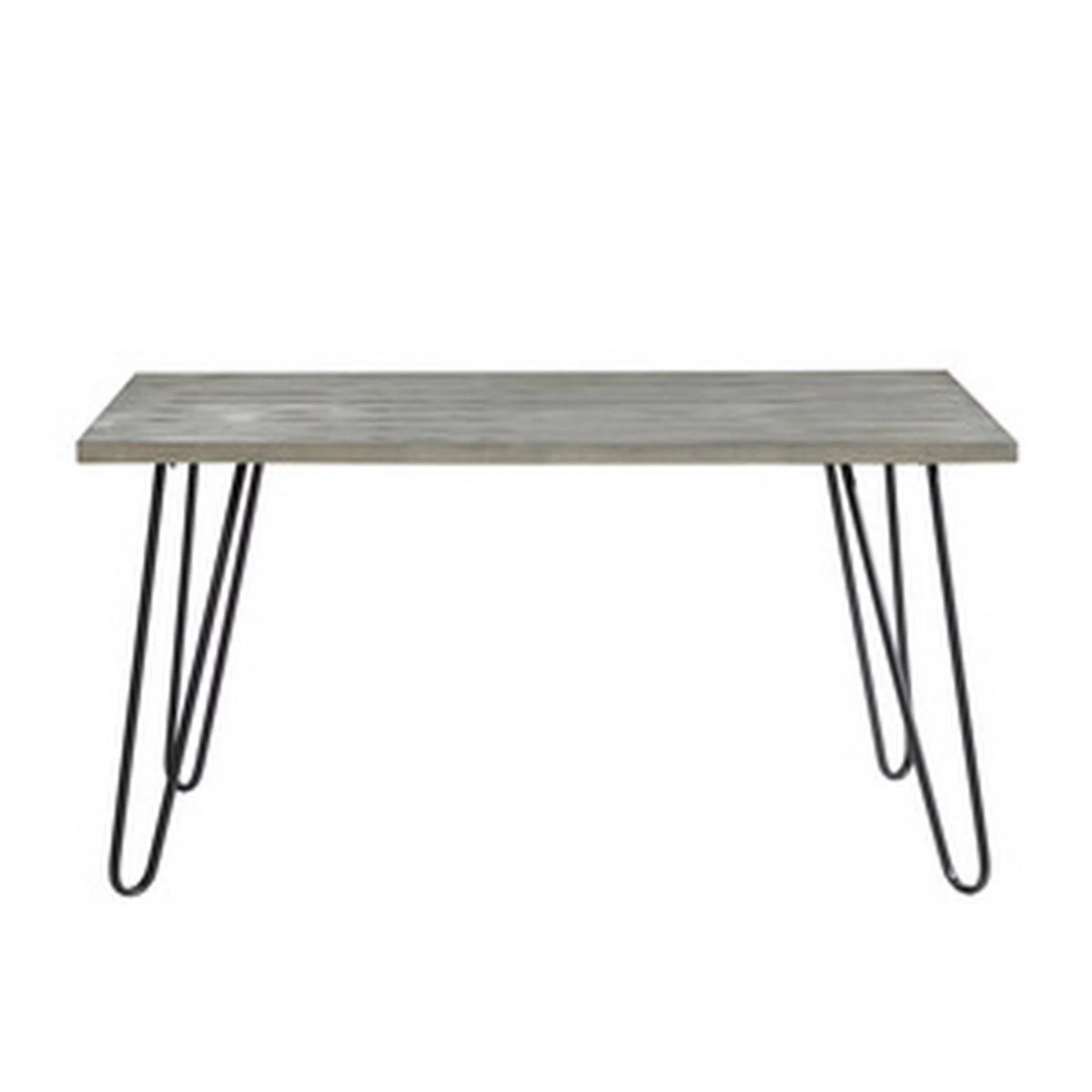 60 Inch Dining Table, 4 Seater, Metal Hairpin Legs, Gray M68543