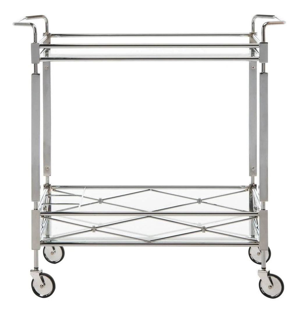 Chrome 2 Tier Rectangle Bar Cart G150