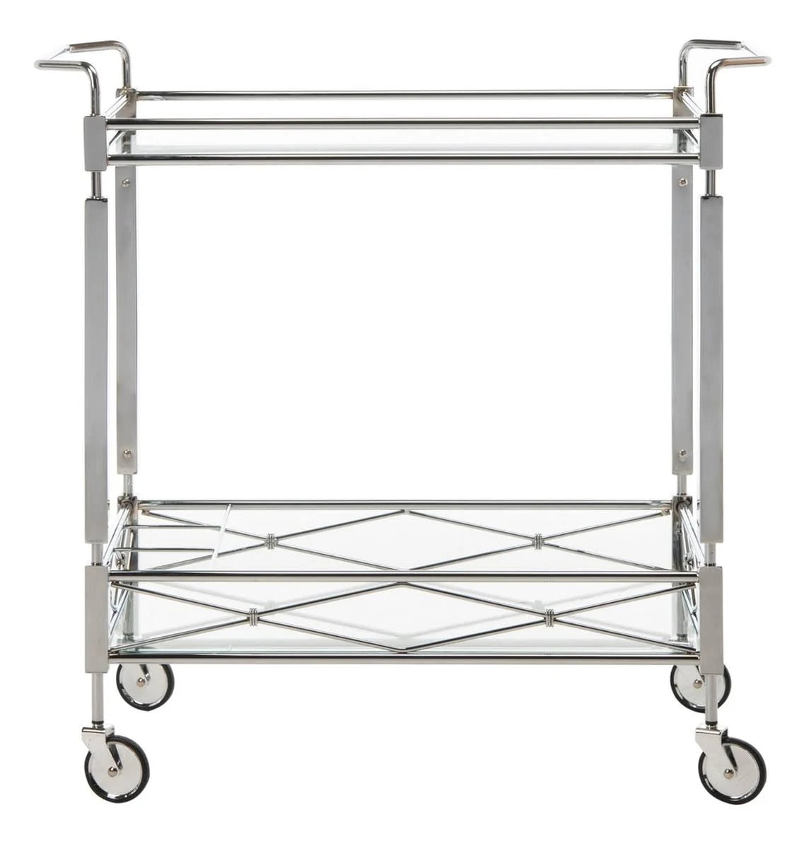 Chrome 2 Tier Rectangle Bar Cart G150