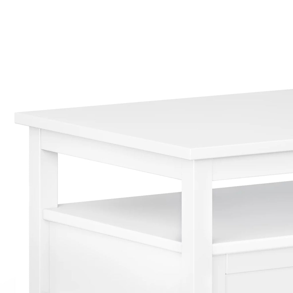 White 48 inch Solid Wood Coffee Table S4607