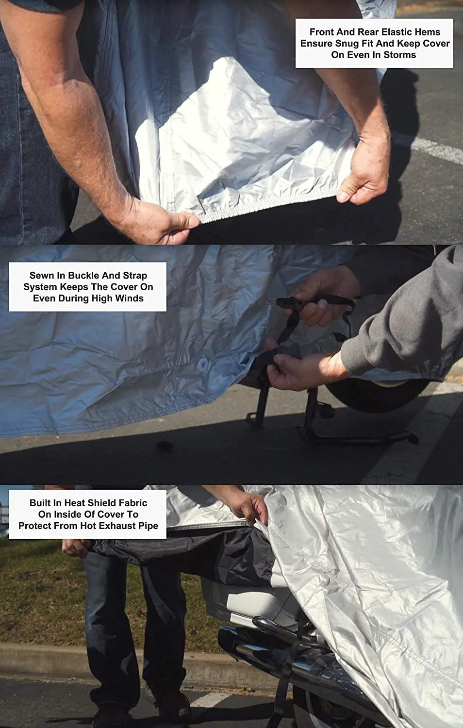 Scooter Cover with Reinforced Securing Straps and Storage Bag W9653