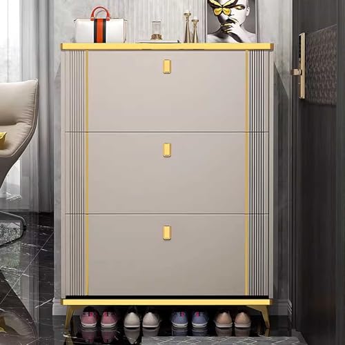 Slim 4 Layer Shoe Storage Cabinet with Flip Down Drawers Y96136