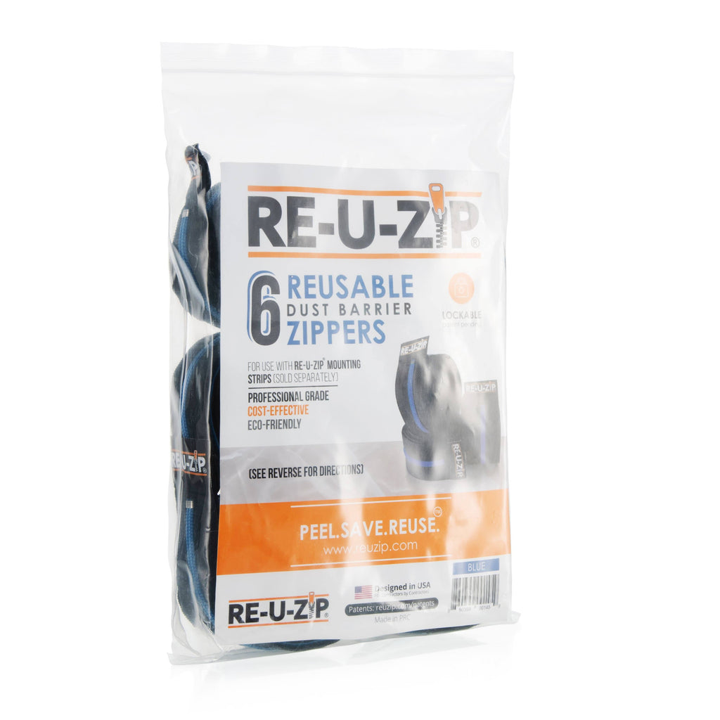 6 Pack Reusable Dust Barrier Zippers (Blue) C34340