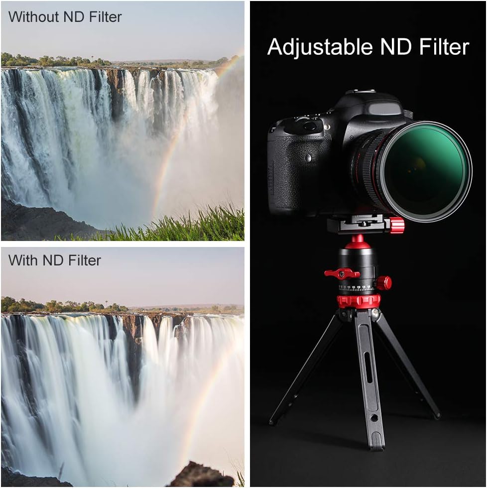 55mm Variable ND Filter ND8-ND128 (3-7 Stop) Hydrophobic VND Filter Pack of 2 S852158