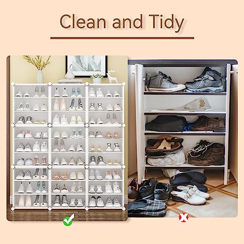 12 Tiers Clear Plastic Shoe Storage Box N6894