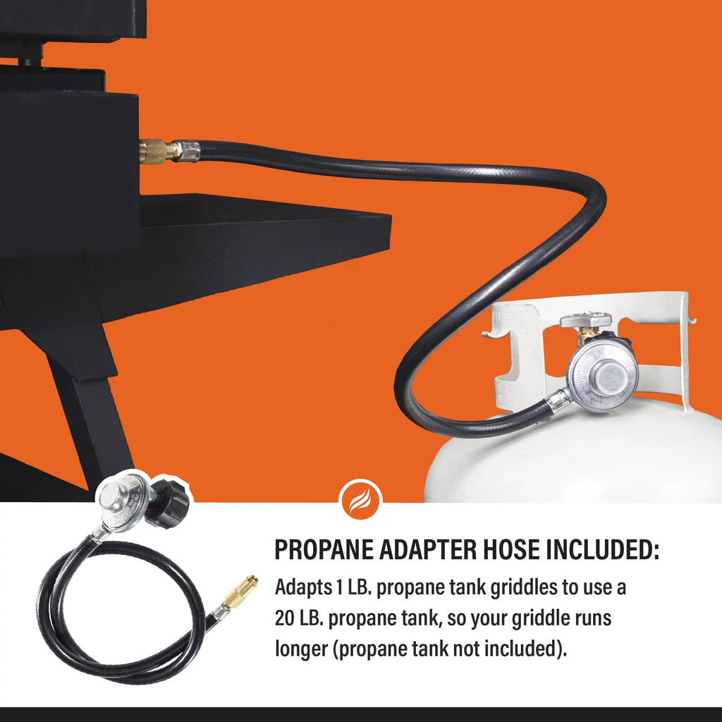 22 Propane Griddle with Stand and Adapter Hose R52178
