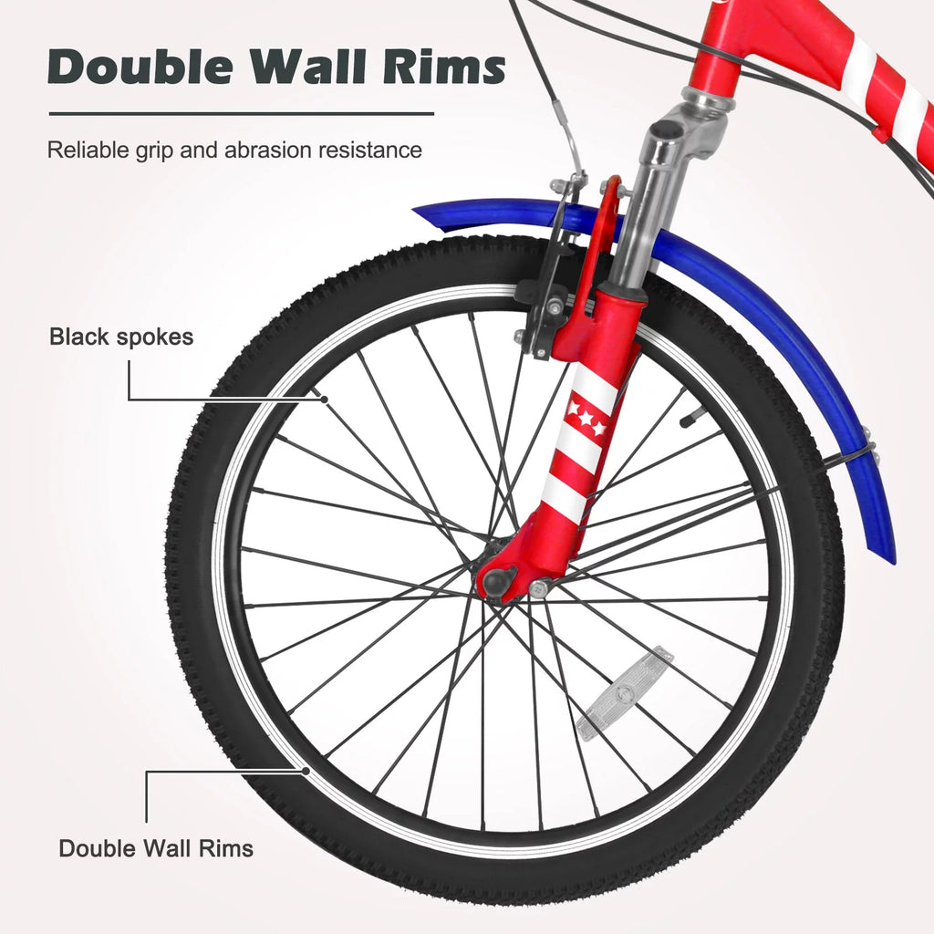 24 Inch 7-Speed 3 Wheels Folding Tricycle U4788
