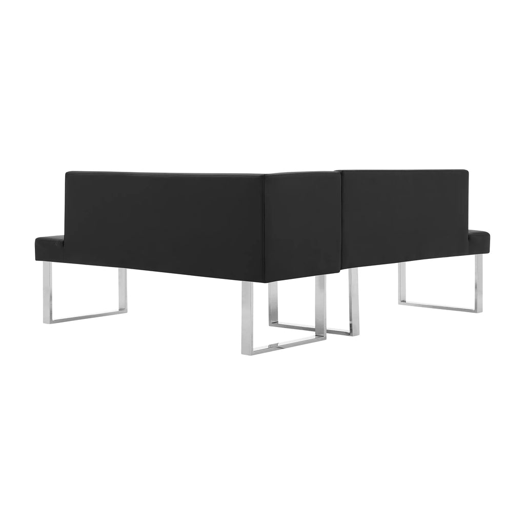 3-Piece Faux Leather & Wood Dining Set O373