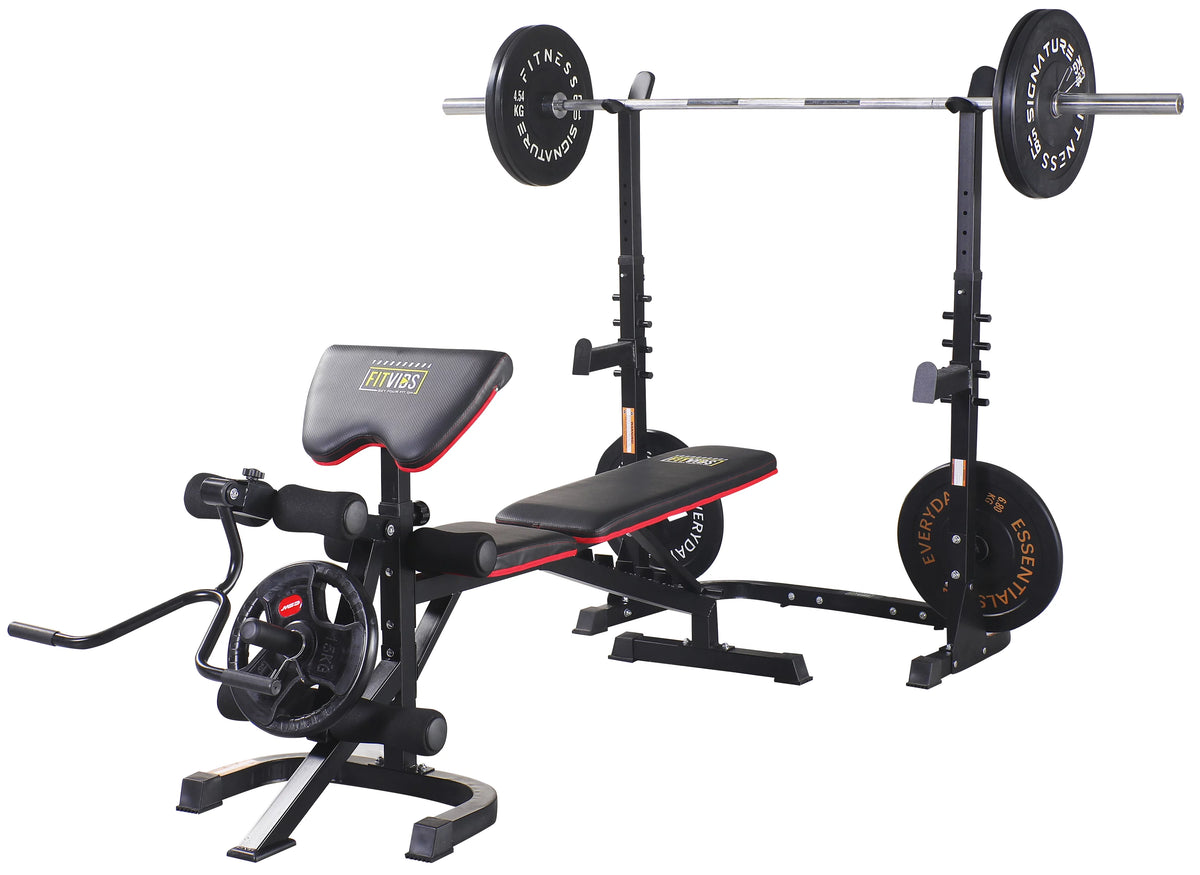 Adjustable Olympic Workout Bench with Squat Rack F932385