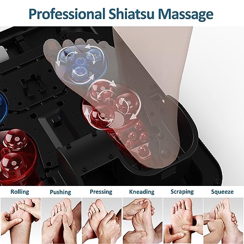 Black Shiatsu Foot Massager with Heat and Remote Control T1505