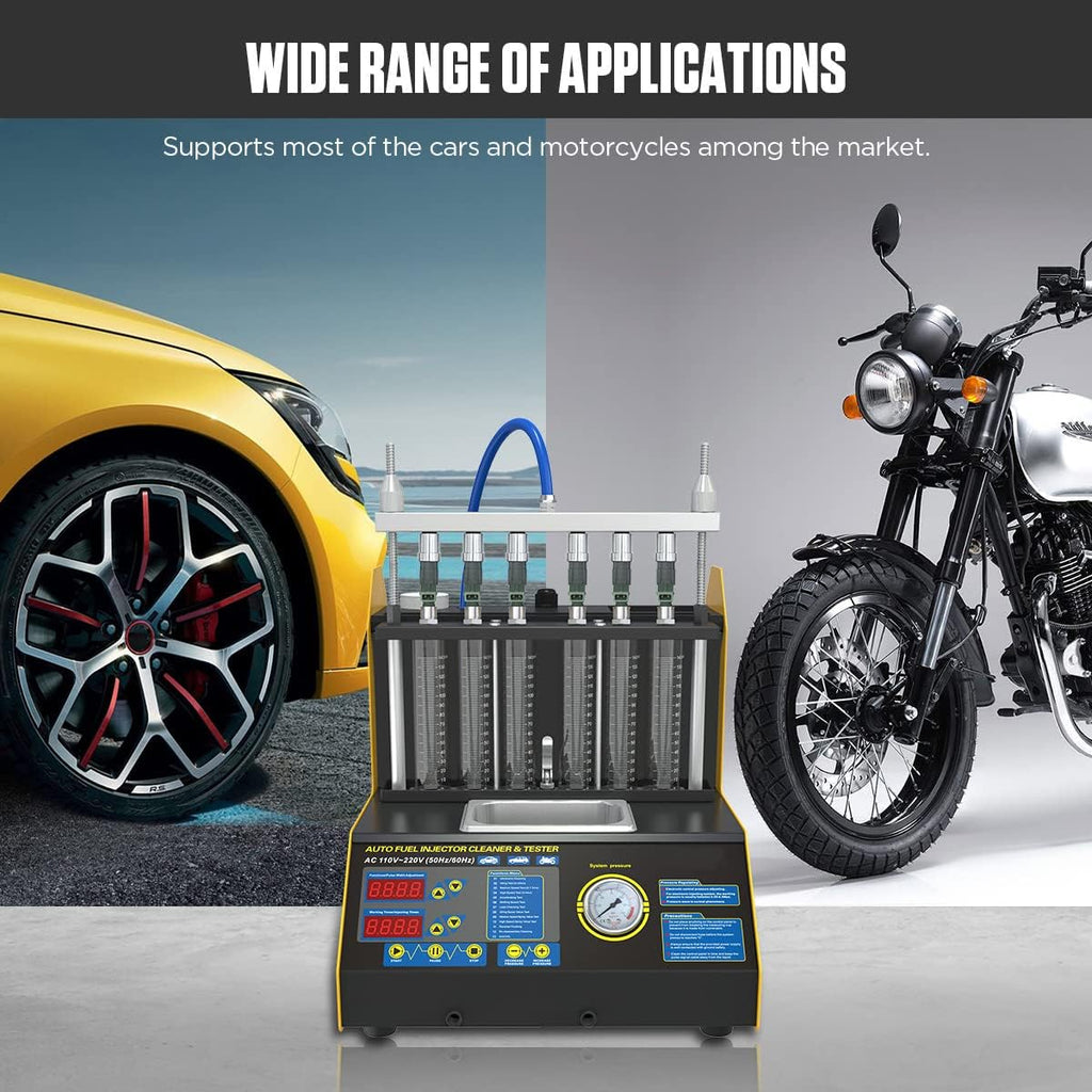 6 Cylinder Ultrasonic Fuel Injector Cleaner and Tester 110V/220V K5706