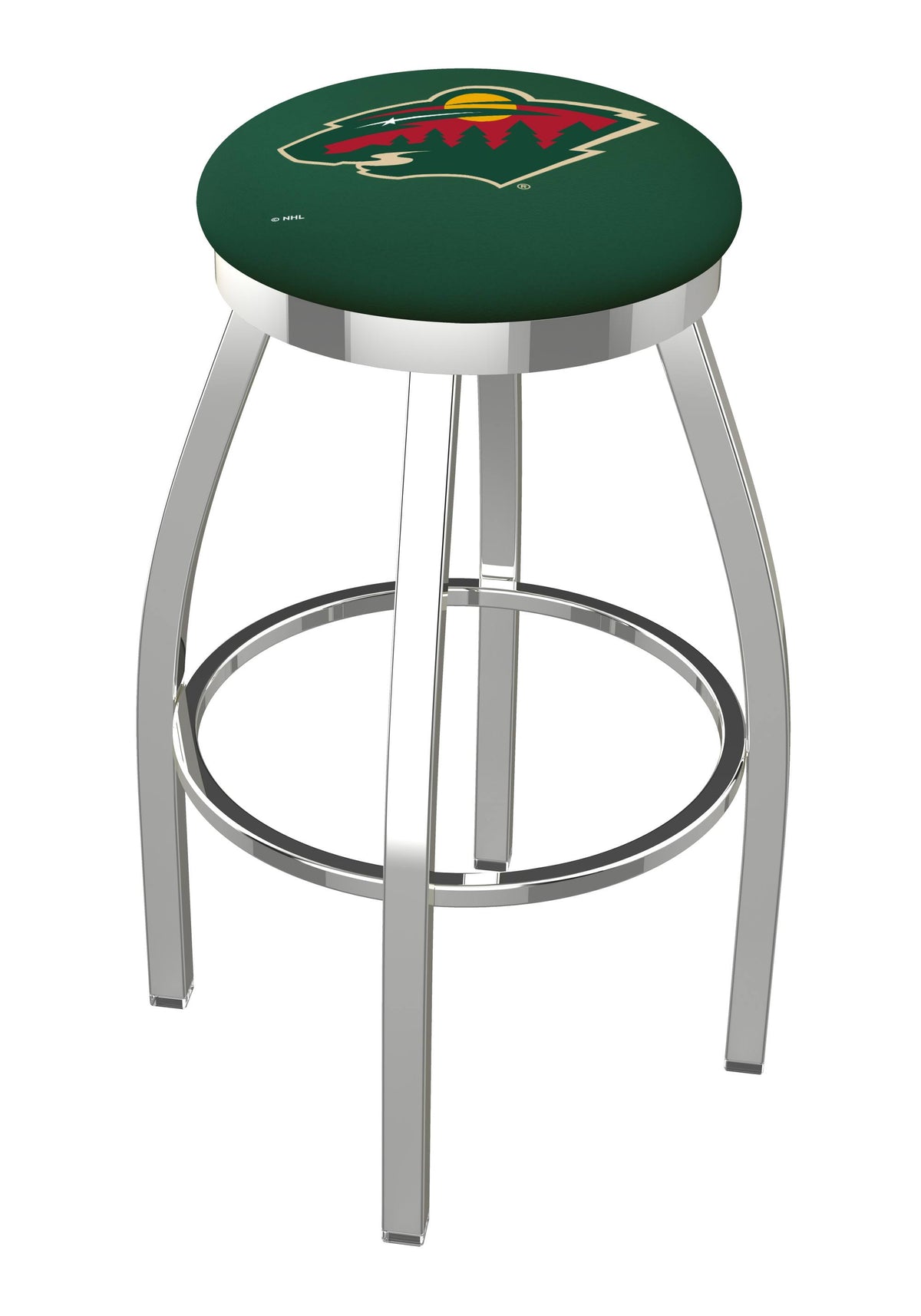 Chrome Swivel Bar Stool with Accent Ring E6493