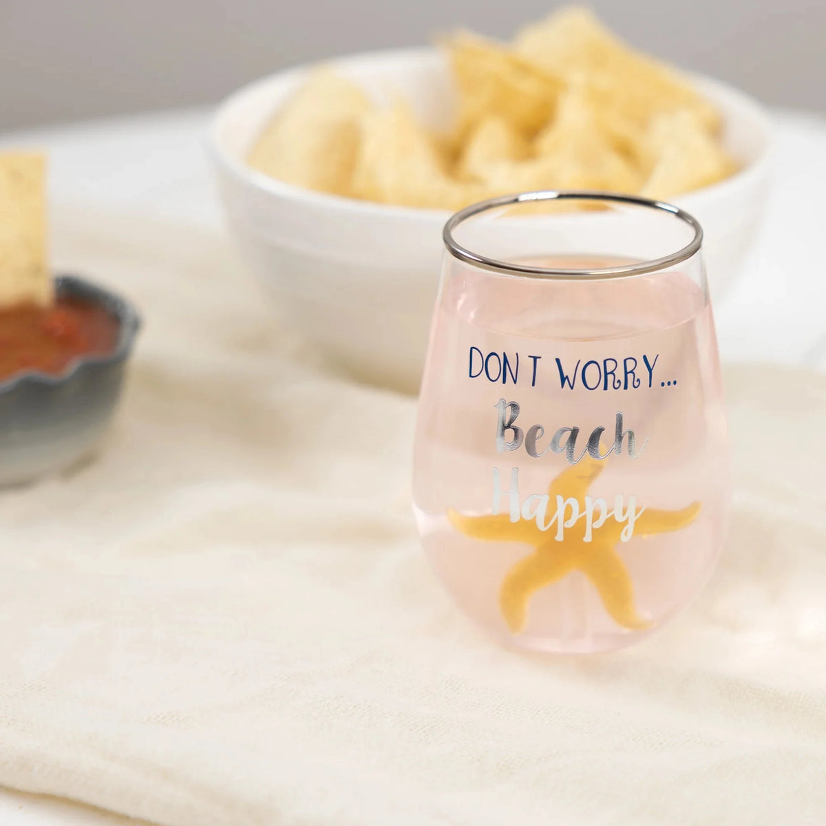 19 oz. Stemless Wine Glass with 3-D Figurine V574