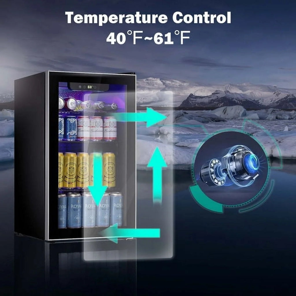 3.2 Cu.ft Beverage Refrigerator Cooler Mini Fridge U43849