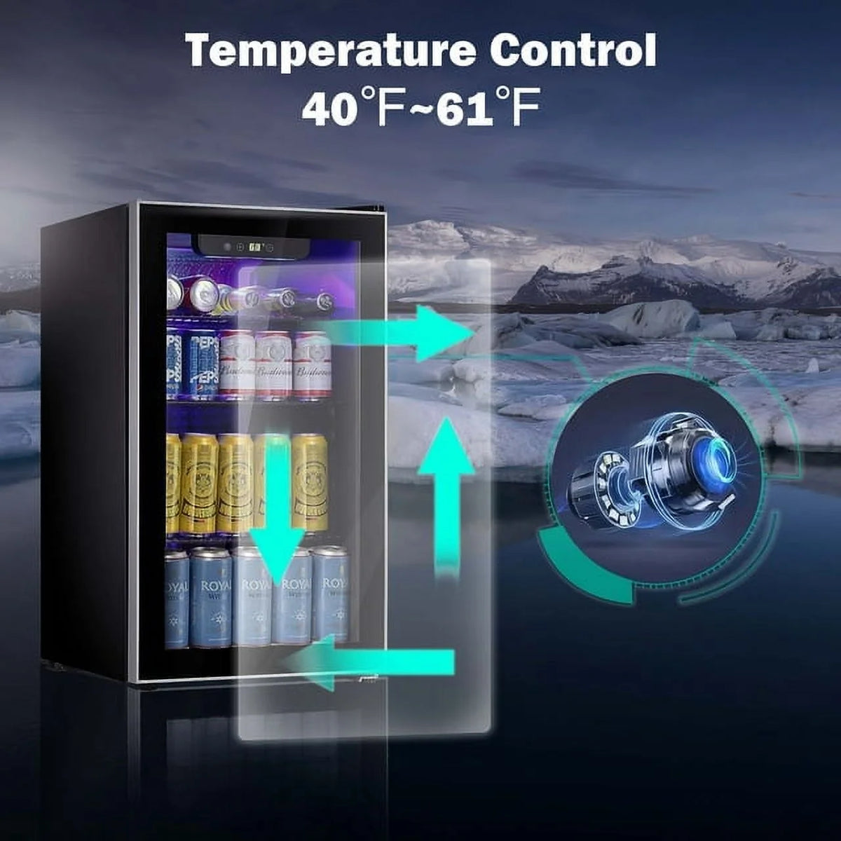 3.2 Cu.ft Beverage Refrigerator Cooler Mini Fridge U43849